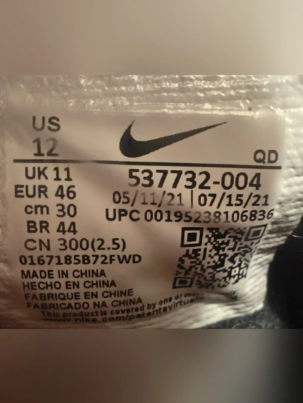 Nike Free Run Black/White Sneakers Men’s Size 12 Running Walking Shoes